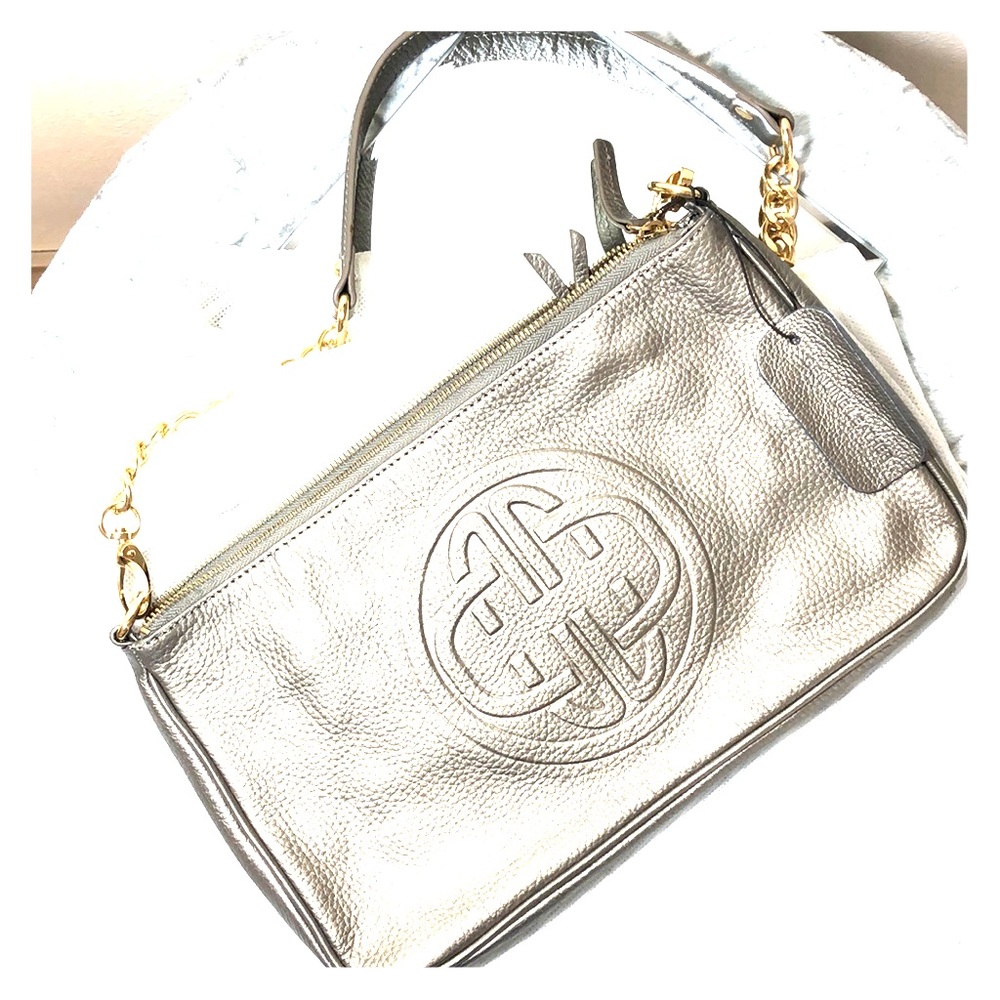 Pewter Leather Handbag